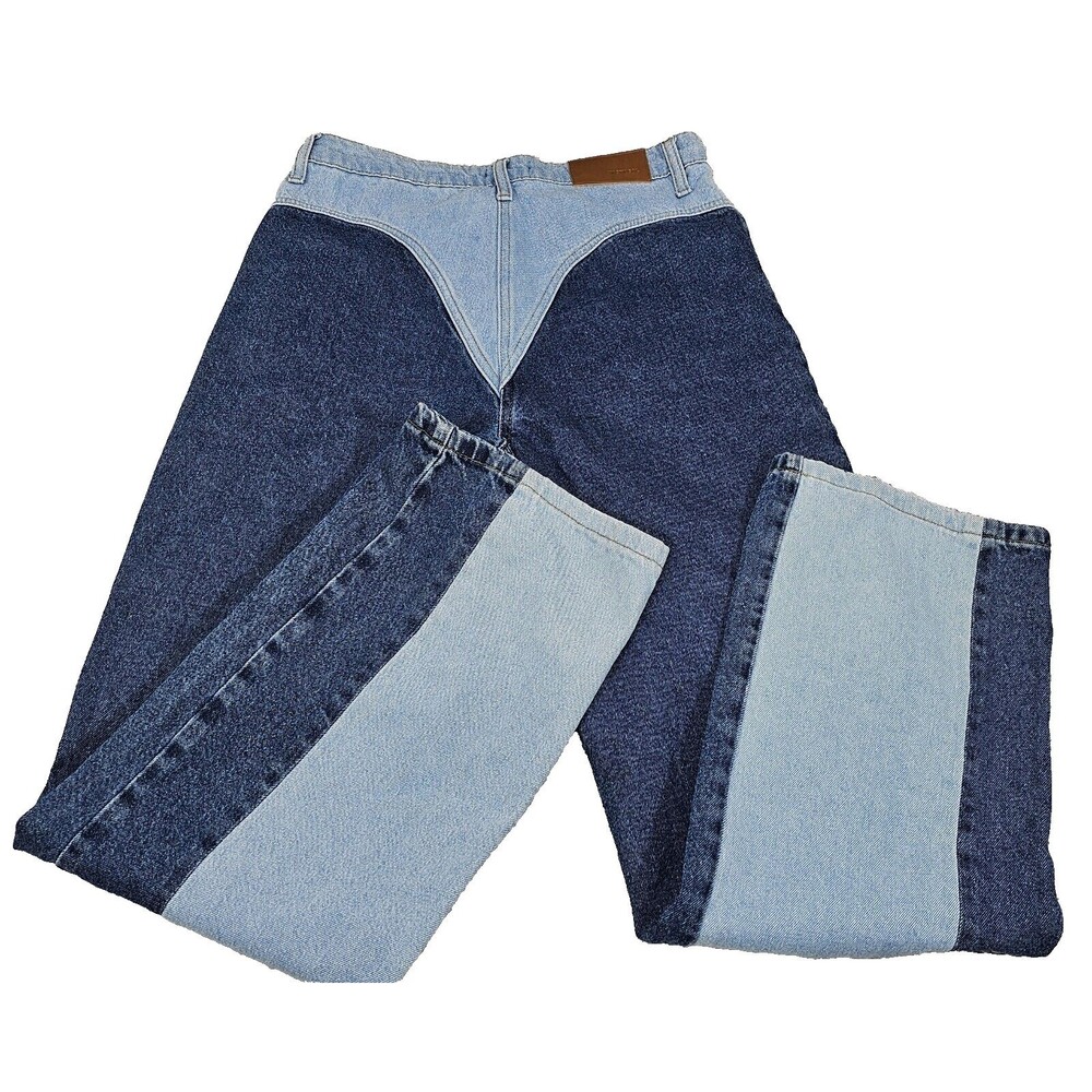 NASTY GAL High Waist Color Block Denim Jeans Womens 4 Straight Leg Streetwear